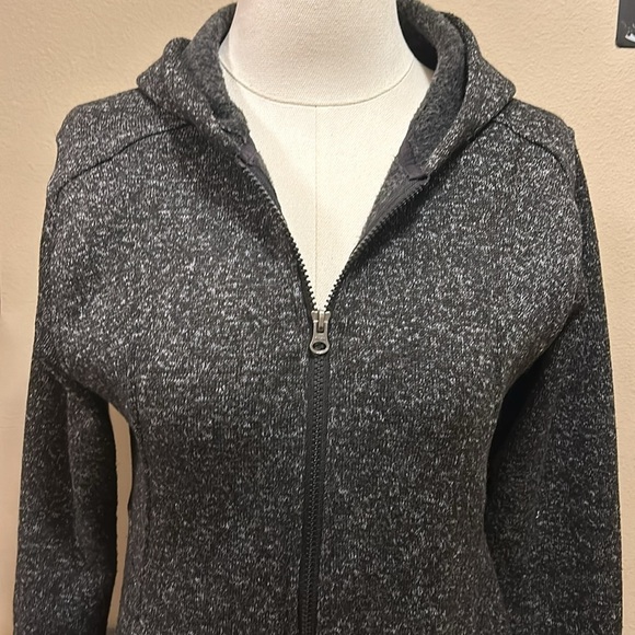 Eddie Bauer Charcoal Fleece Long Sleeve Zip front Hooded Sweatshirt Women’s M - Picture 3 of 11
